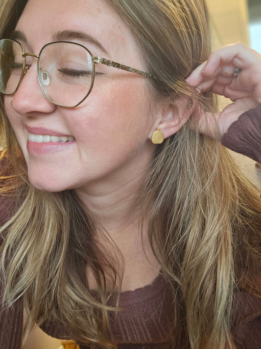 Gold Pumpkin Studs