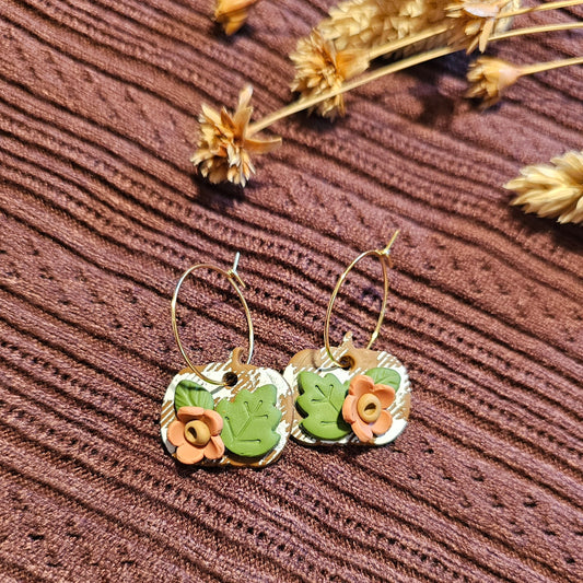 Plaid Floral Pumpkin Hoops